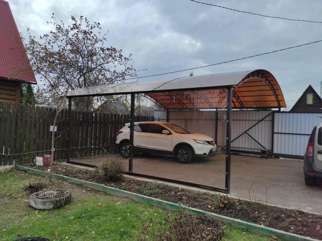Прозрачные шторы ПВХ для навеса под автомобиль в Разумном